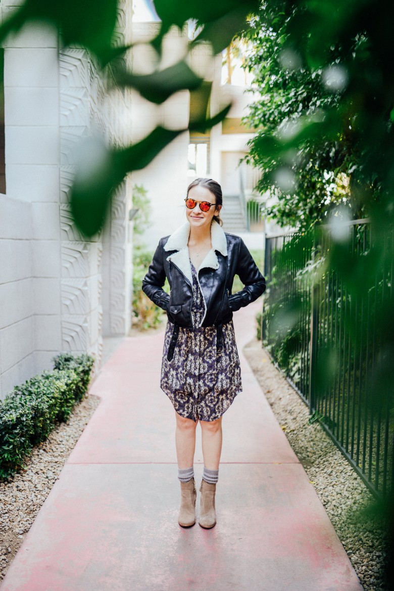 Joie dress and bomber jacket