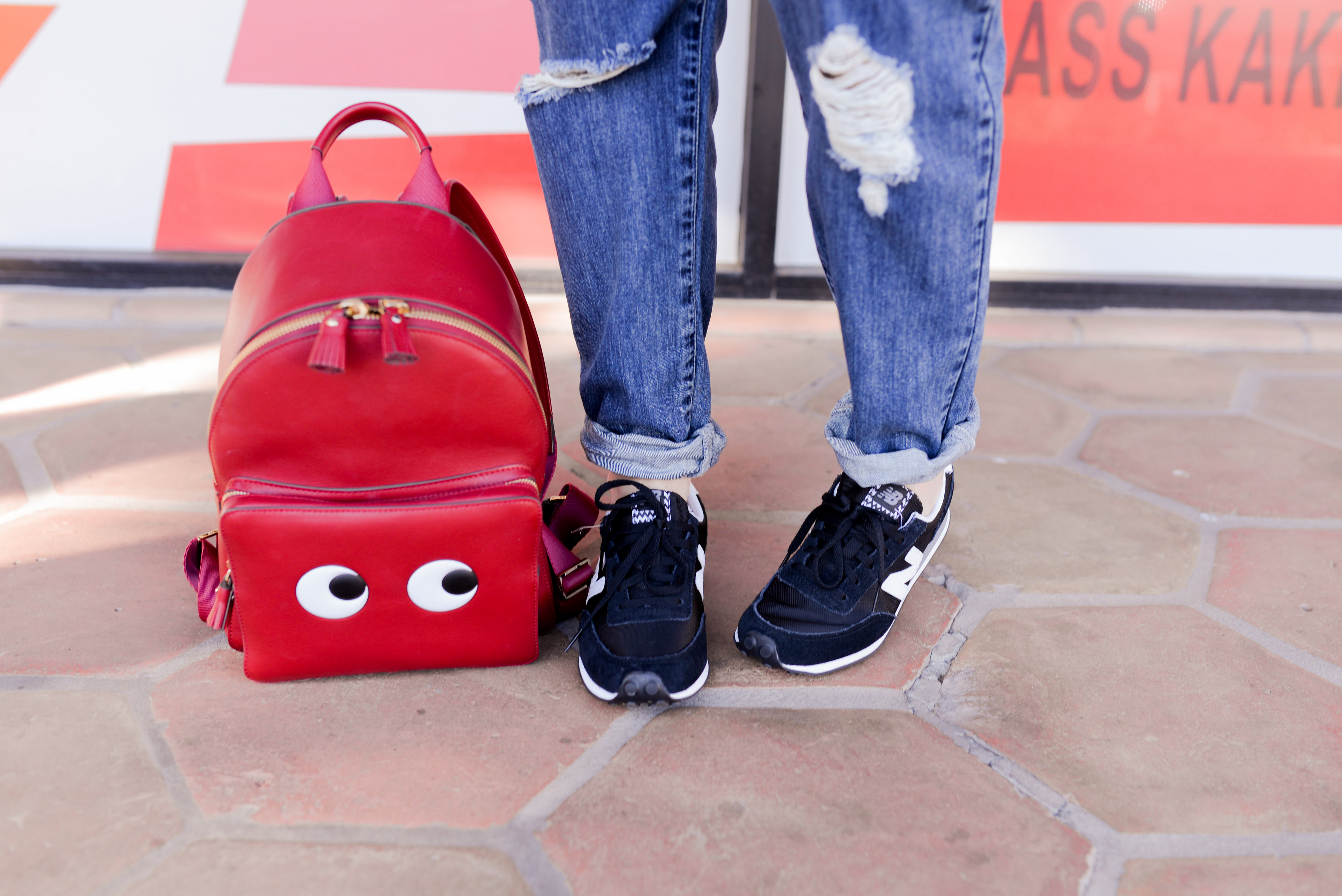 Anya Hindmarch red backpack